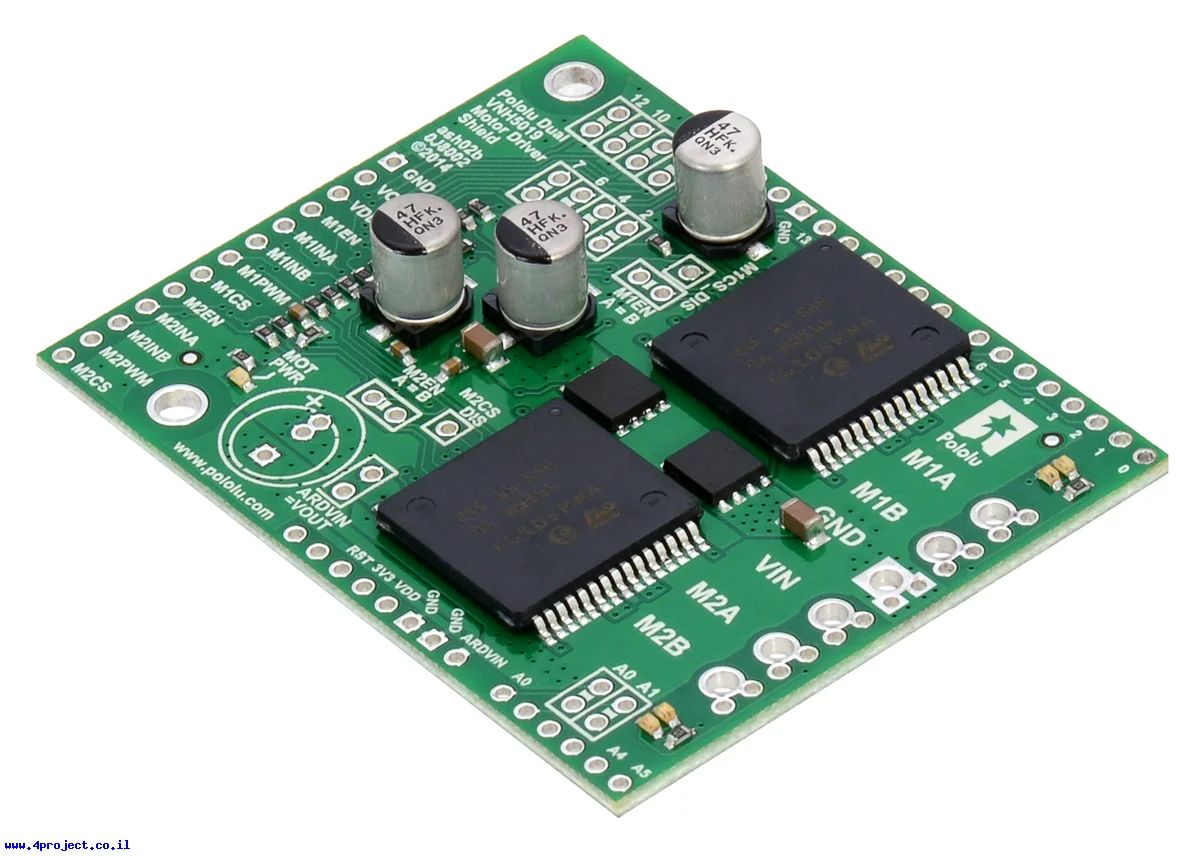 מגן Arduino - בקר לשני מנועי DC עד 24V/12A