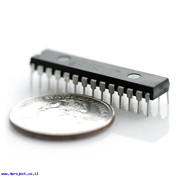 בקר PIC 18F2520 28Pin 40MHz 32KByte 10A/D