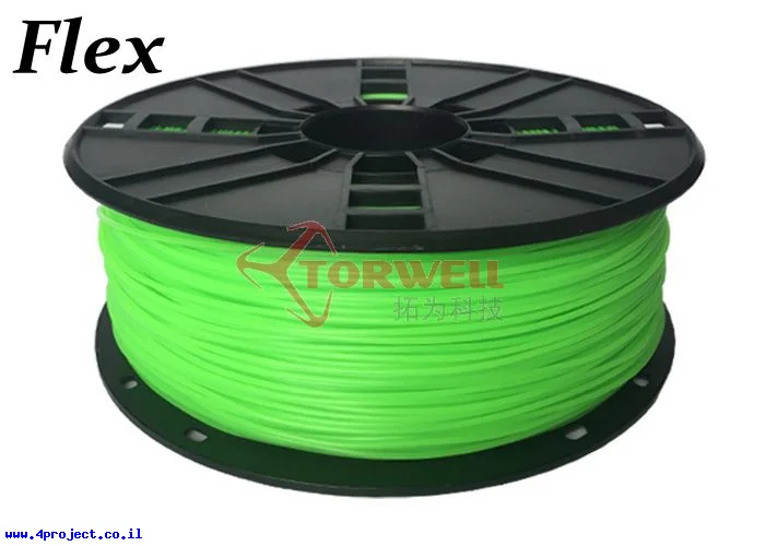 פלסטיק למדפסת תלת-מימד - ירוק - TPE גמיש 1.75mm