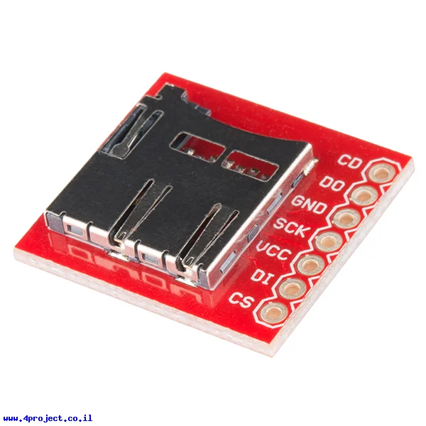 כרטיסון עם מחבר כרטיסי זכרון microSD של SparkFun