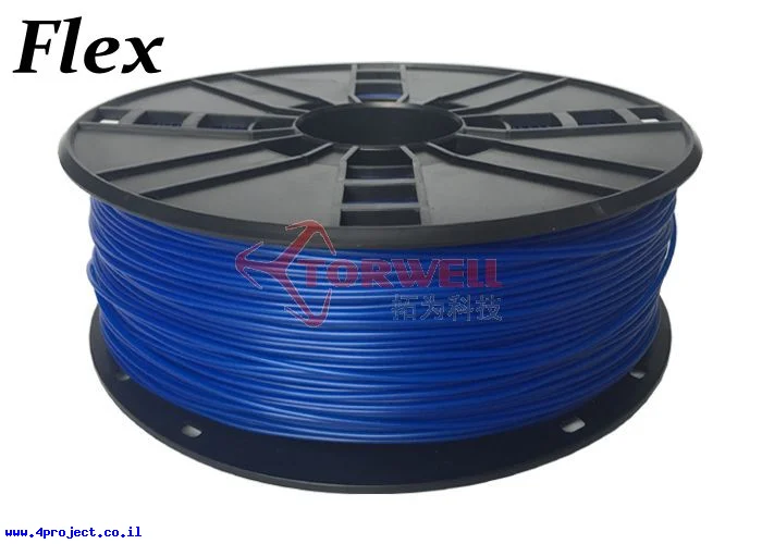 פלסטיק למדפסת תלת-מימד - כחול - TPE גמיש 1.75mm