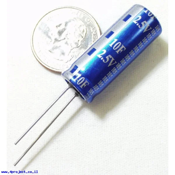 קבל אלקטרוליטי 10 פאראד 2.5 וולט - Super Capacitor