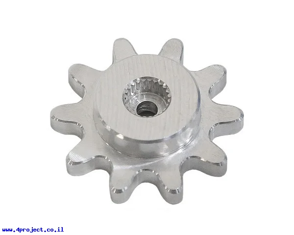 גלגל שיניים לשרשרת 0.250", ציר C1-24T, אלומיניום - 10 שיניים
