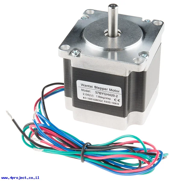 מנוע צעד 200 צעדים, NEMA 23, 3.2V/2A