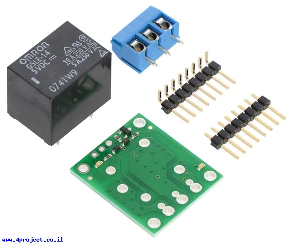 ממסר SPDT אטום, 5A@250VAC - סליל 5V - ערכה