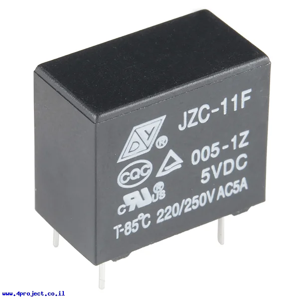 ממסר SPDT אטום, 5A@250VAC/30VDC - סליל עד 5V