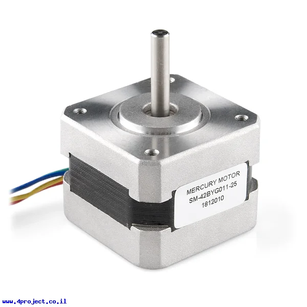 מנוע צעד 200 צעדים, 42x42 מ"מ, 12V/330mA