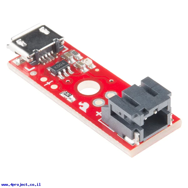 מטען סוללות LiPoly תא אחד בסיסי - microUSB
