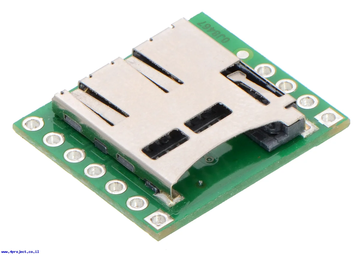 כרטיסון עם מחבר כרטיסי זכרון microSD של Pololu
