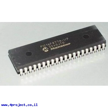 בקר PIC 16F877A 40Pin 20MHz 14KByte 8A/D