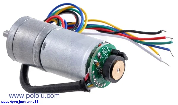 מנוע LP 25Dx52L מהירות 170rpm @ 6V עם מקודד