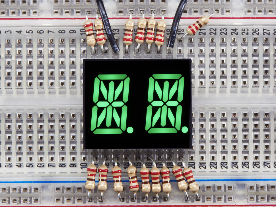 Dual Alphanumeric Display - Green 0.54" Digit Height - Pack of 2