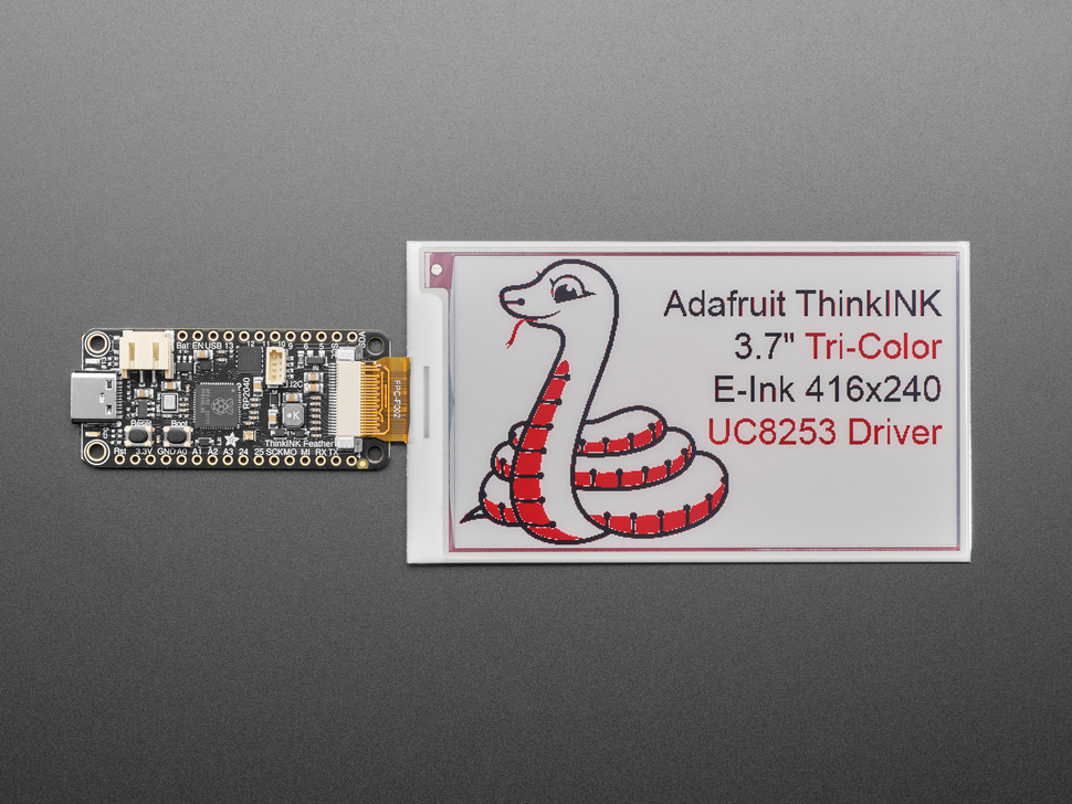 3.7" 416x240 Tri-Color Red / Black / White eInk - Bare Display