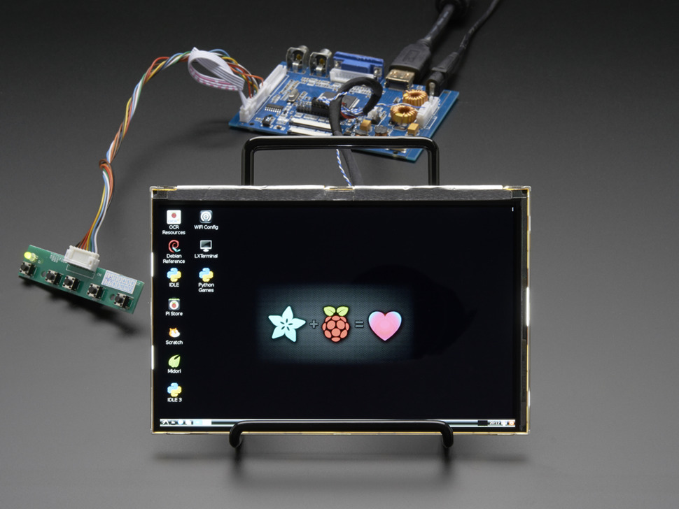 HDMI 4 Pi: 7" Display & Audio 1280x800 IPS - HDMI/VGA/NTSC/PAL