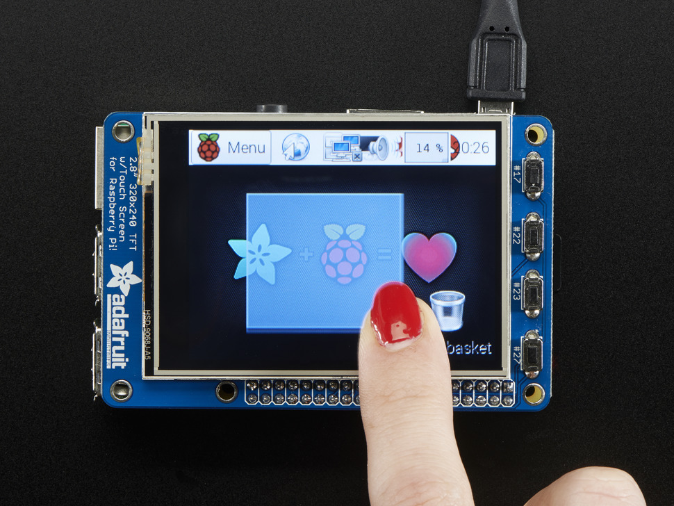PiTFT Plus Assembled 320x240 2.8" TFT + Resistive Touchscreen