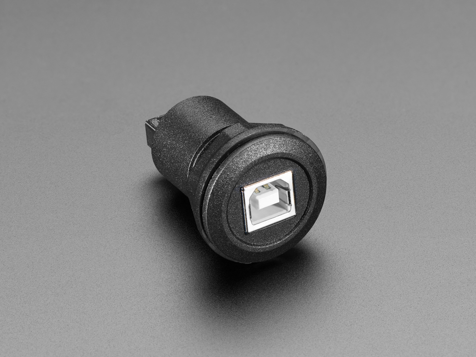 USB B Jack to USB A Jack Round Panel Mount Adapter