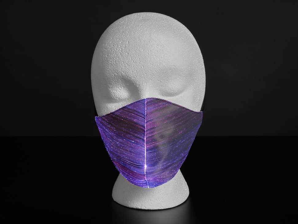 Face Mask With RGB LED Fiber Optic Fabric