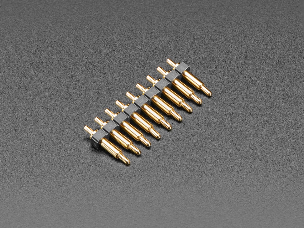 Through Hole Inline Pogo Pin Header - 9 Pins with 0.1" Spacing