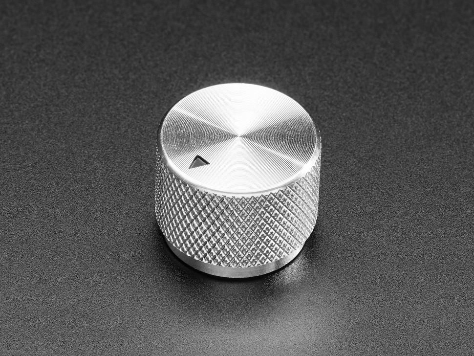 Anodized Aluminum Machined Knob - Silver - 20mm Diameter