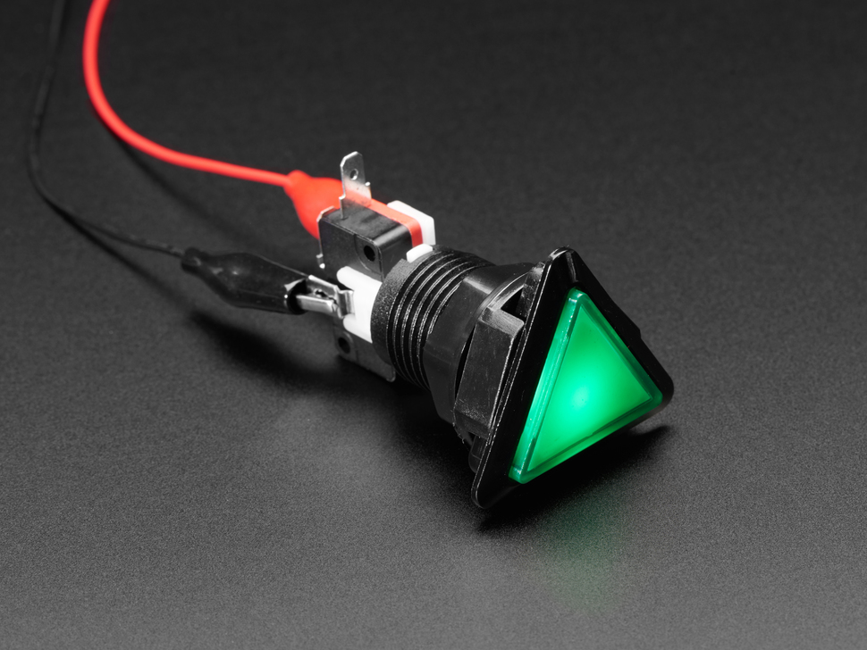 LED Illuminated Triangle Pushbutton A.K.A 1960s Sci-Fi Buttons