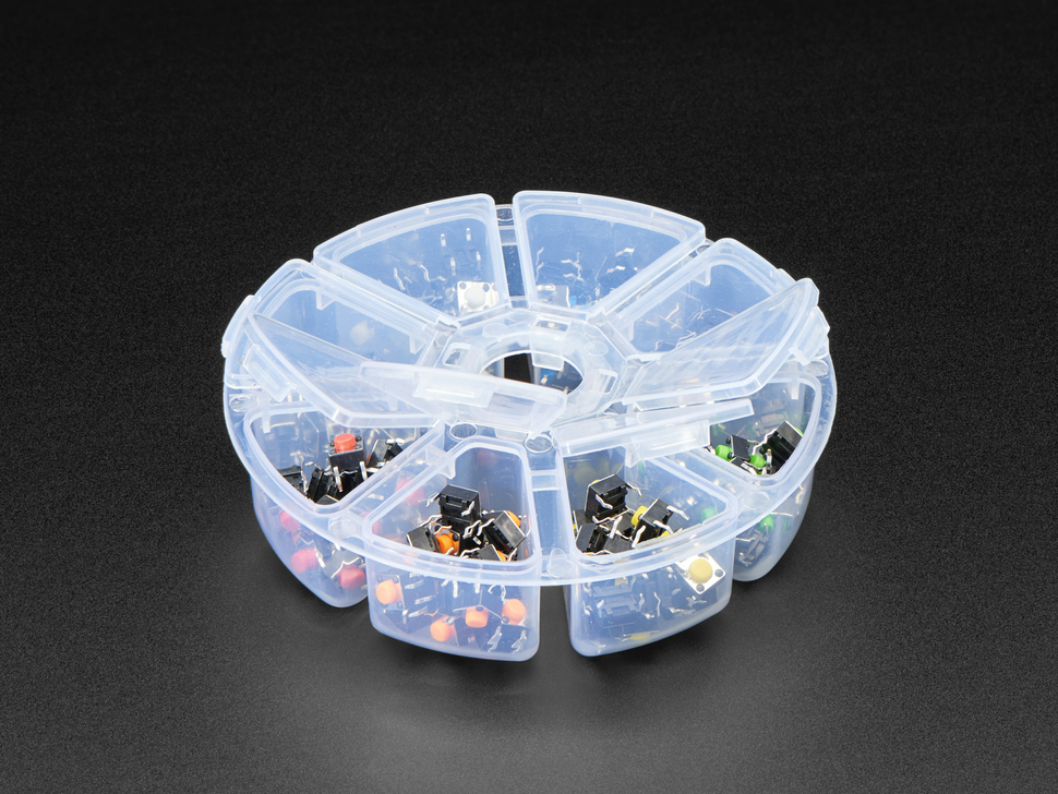 6mm Rainbow Tactile Button Deluxe Party Tray - 160 Pieces