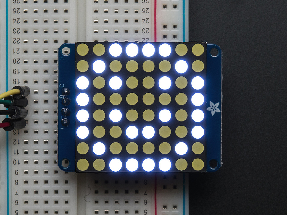 Small 1.2" 8x8 Ultra Bright White LED Matrix + Backpack