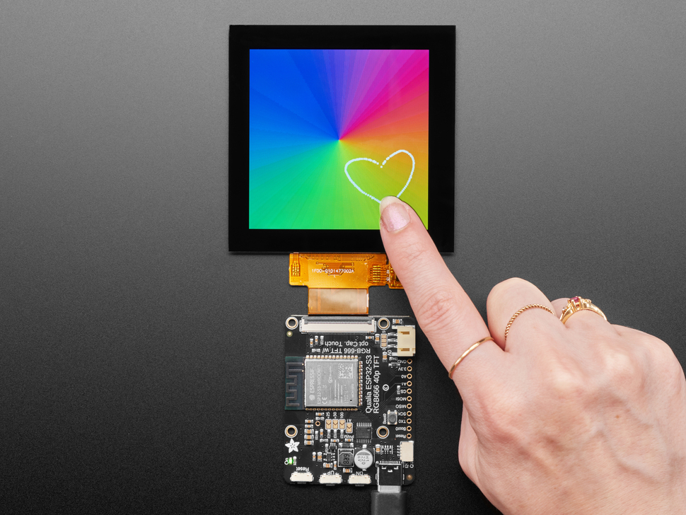 Square RGB 666 TTL TFT Display - 3.4" 480x480 with Touchscreen