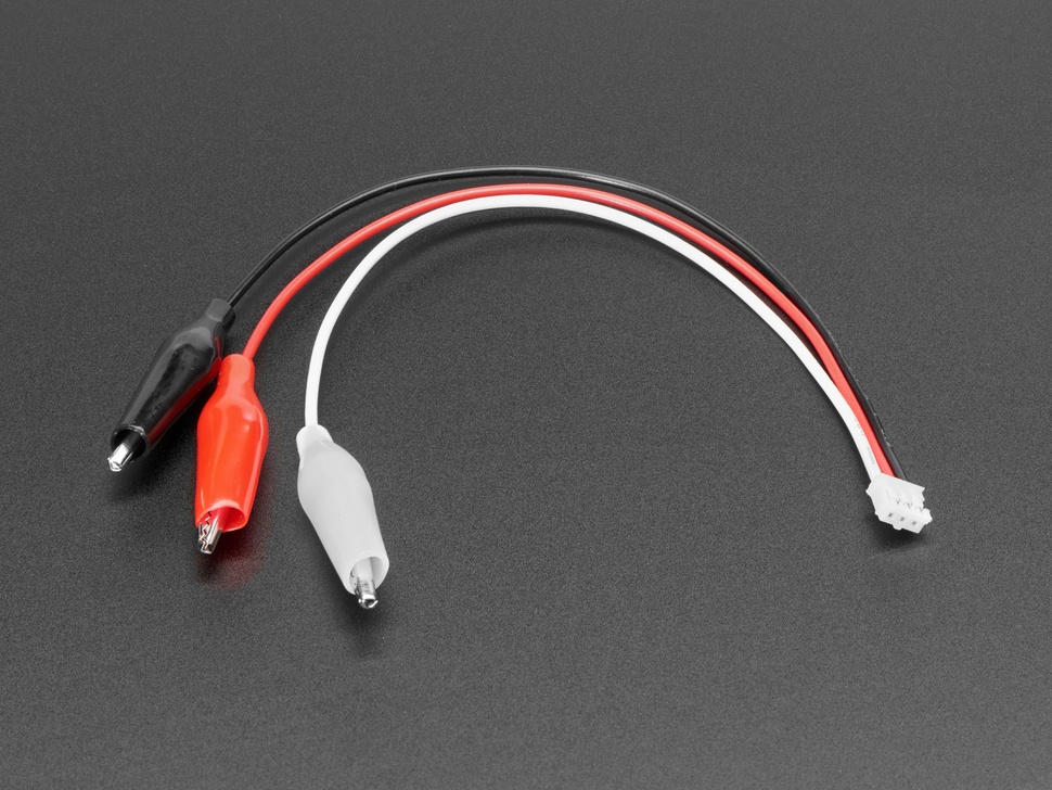 JST PH 2mm 3-pin Plug to Color Coded Alligator Clips Cable