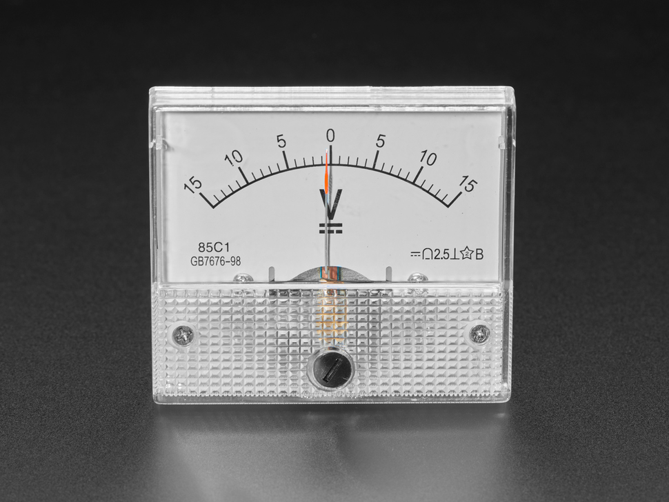 Small -15 to +15V DC Analog Panel Meter