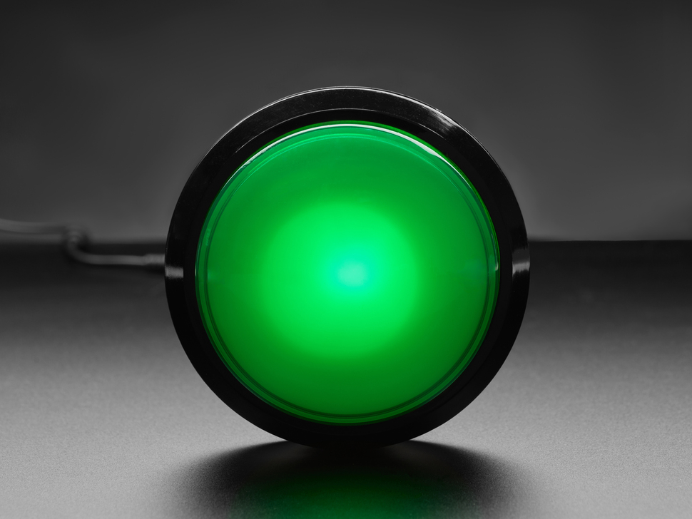 Massive Arcade Button with LED - 100mm Green