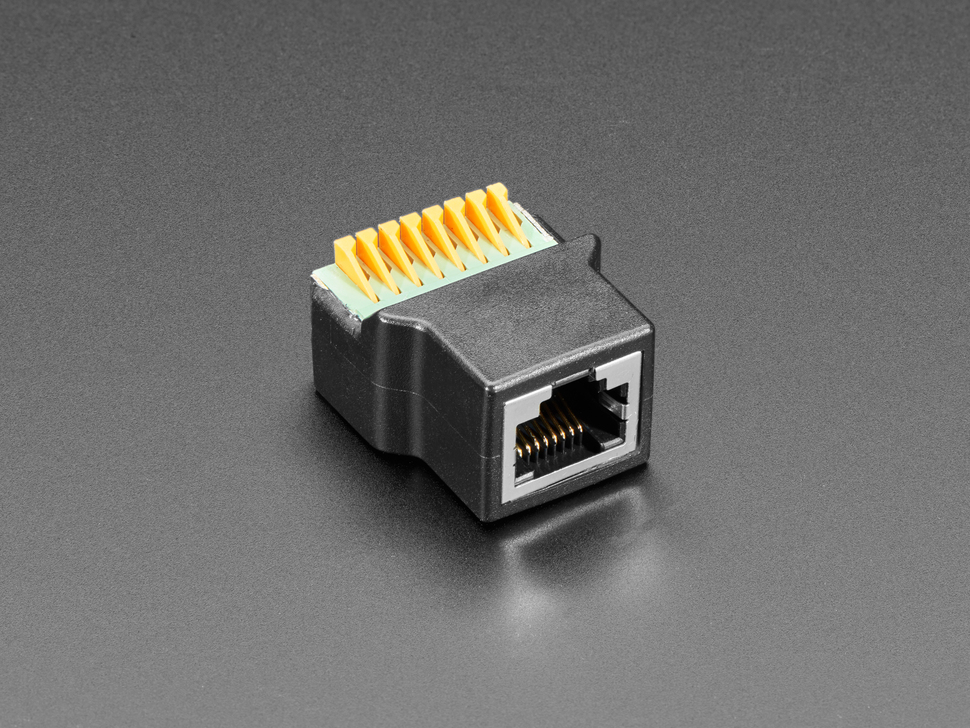 RJ-45 Ethernet Female Socket to Terminal Spring Block Adapter