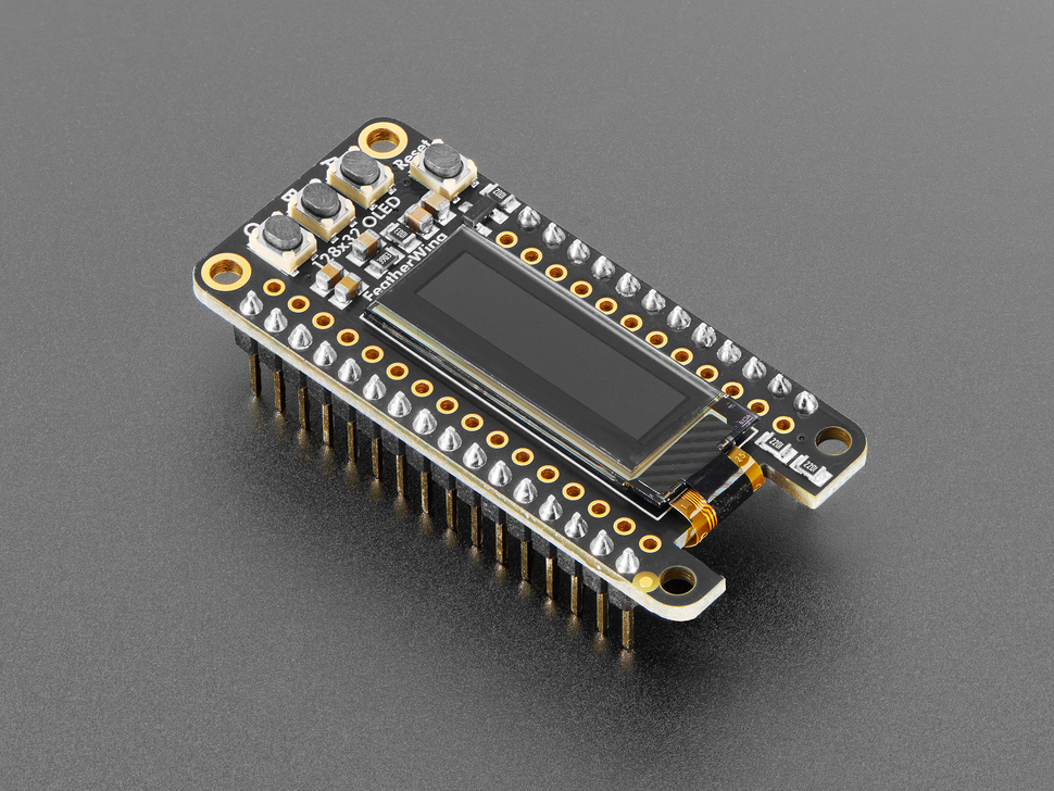 Assembled Adafruit FeatherWing OLED