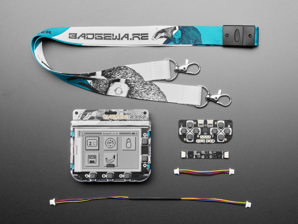 Pimoroni Badgeware Badger - 2.7" E-Paper Badge + STEM Kit