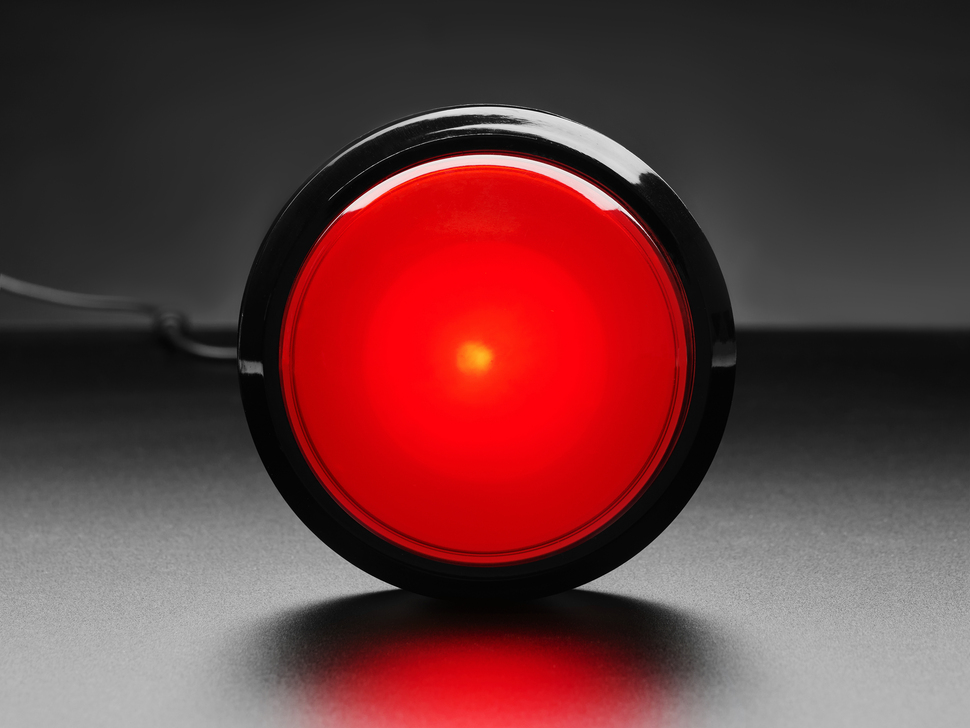 Massive Arcade Button with LED - 100mm Red