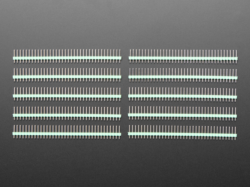 Break-away 0.1" 36-pin strip male header - Green - 10 pack