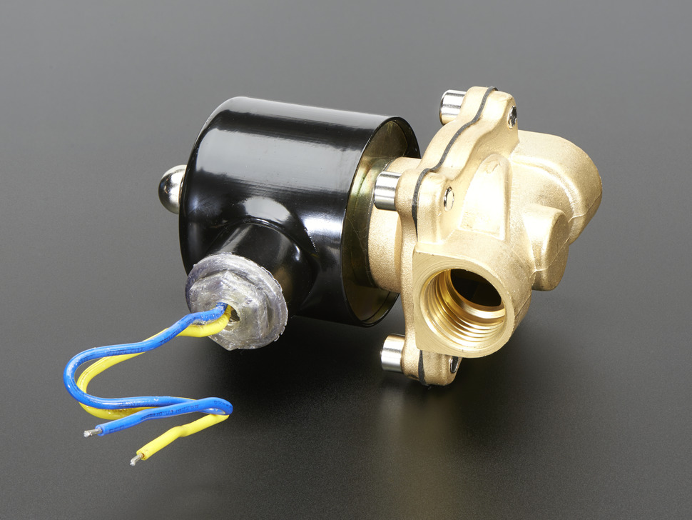 Brass Liquid Solenoid Valve - 12V - 1/2 Inch G / BSP Thread