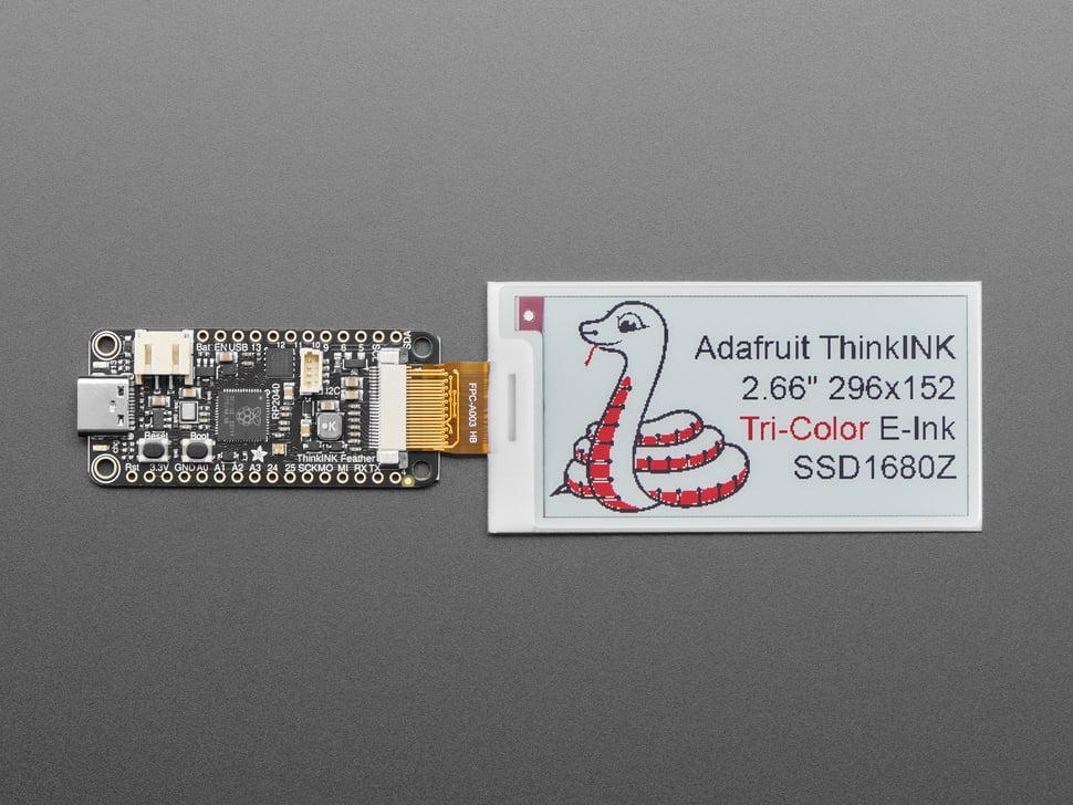 2.66" 296x152 Tri-Color Red / Black / White EInk - Bare Display