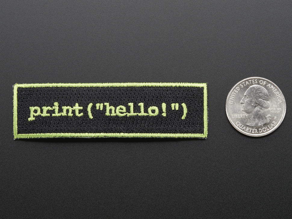 Learn to program "Hello world" - Skill badge, iron-on patch
