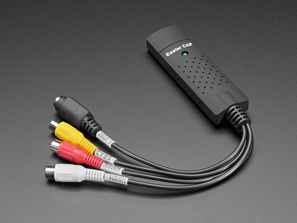 RCA NTSC or PAL or S-Video Input to USB 2.0 Capture Adapter