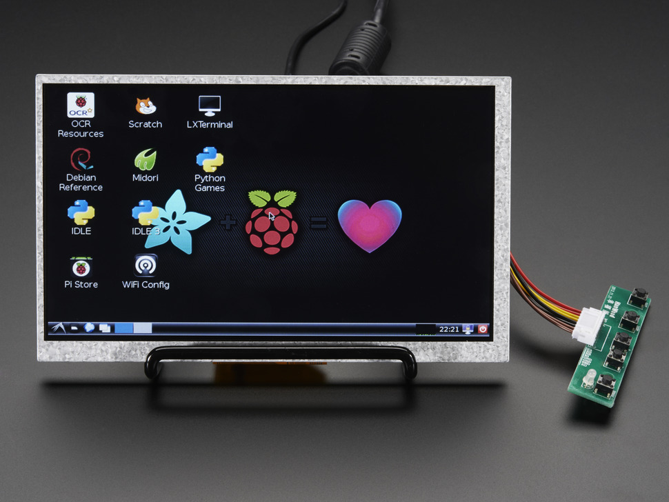 HDMI 4 Pi: 7" Display no Touchscreen 800x480 - HDMI/VGA/NTSC/PAL