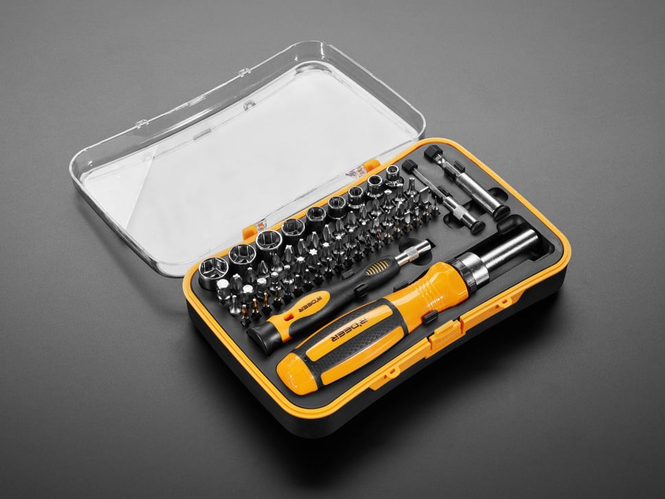 65 Piece Ratchet Screwdriver and Tool Bit Set
