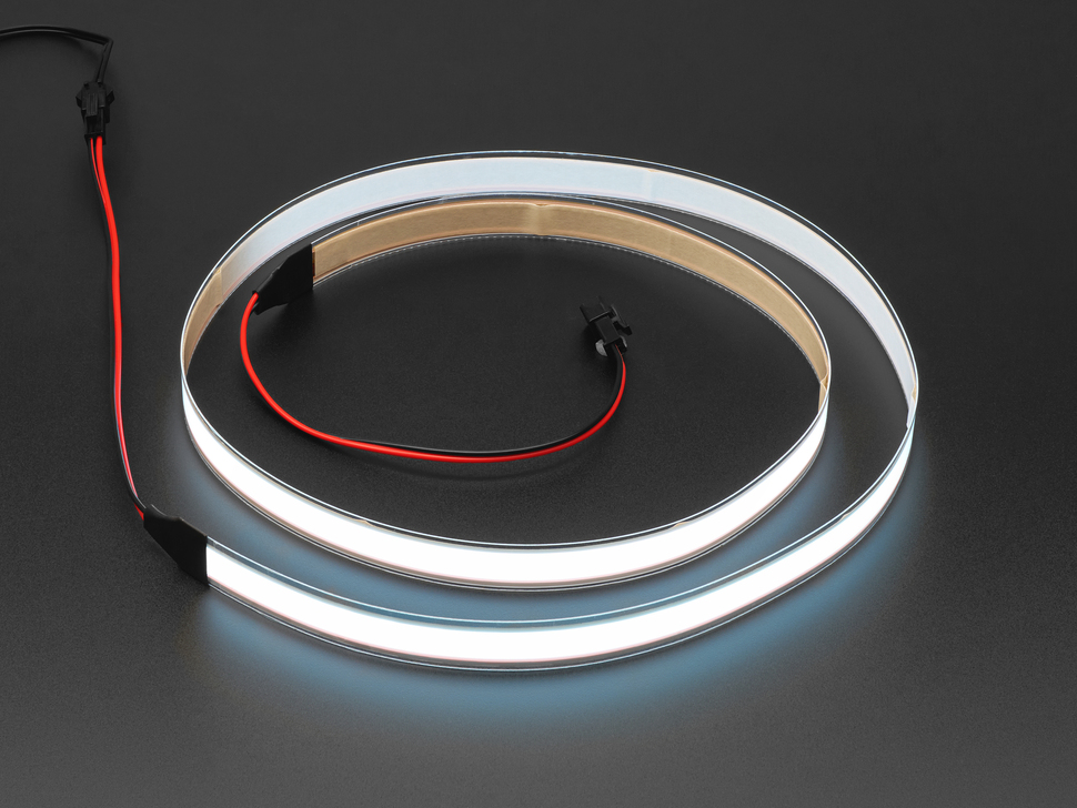 White Electroluminescent (EL) Tape Strip -100cm w/two connectors