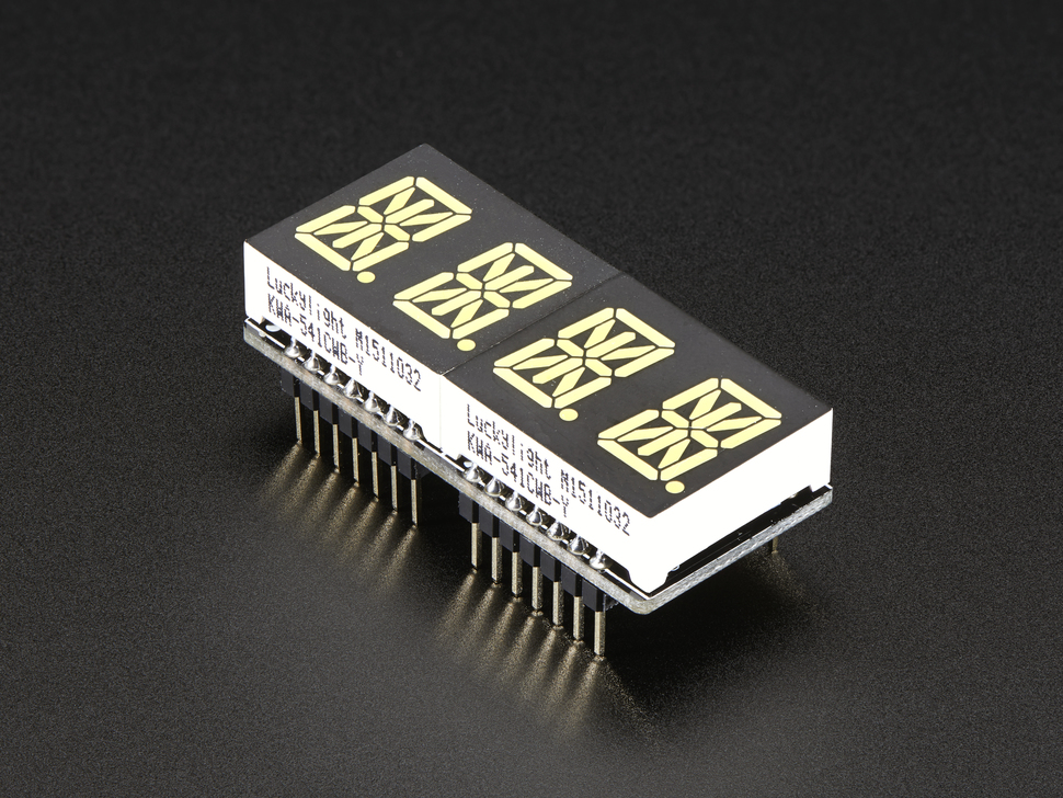 Adafruit 0.54" Quad Alphanumeric FeatherWing Display - White