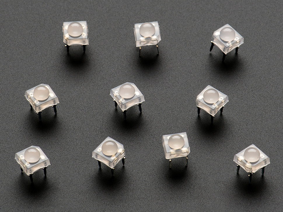 Diffused 'Piranha' Super-flux RGB (tri-color) LED (10 pack)