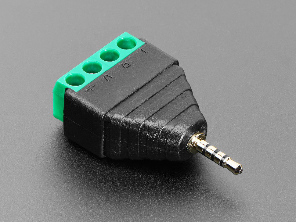 2.5mm (3/32") 4-Pole (TRRS) Audio Plug Terminal Block