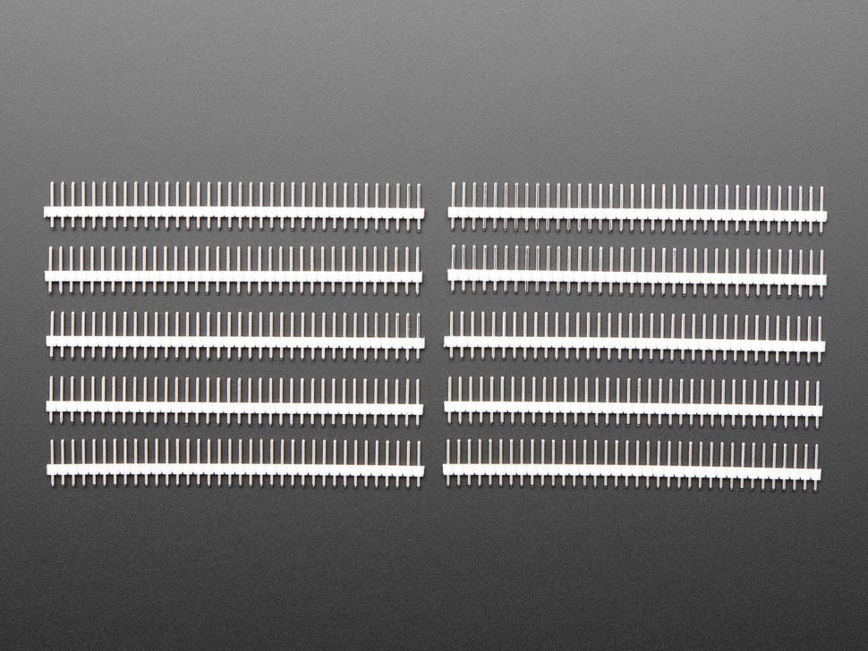 Break-away 0.1" 36-pin strip male header - White - 10 pack