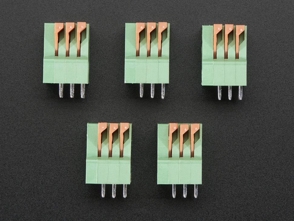 Configurable Spring Terminal Blocks - 3 Pin 0.1" Pitch x 5