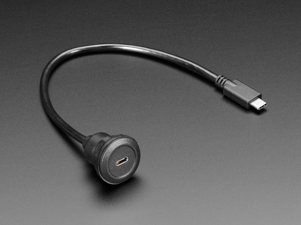 USB C Round Panel Mount Extension Cable