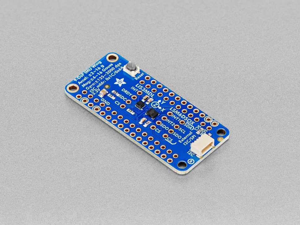 Adafruit LSM6DSOX + LIS3MDL FeatherWing - Precision 9-DoF IMU