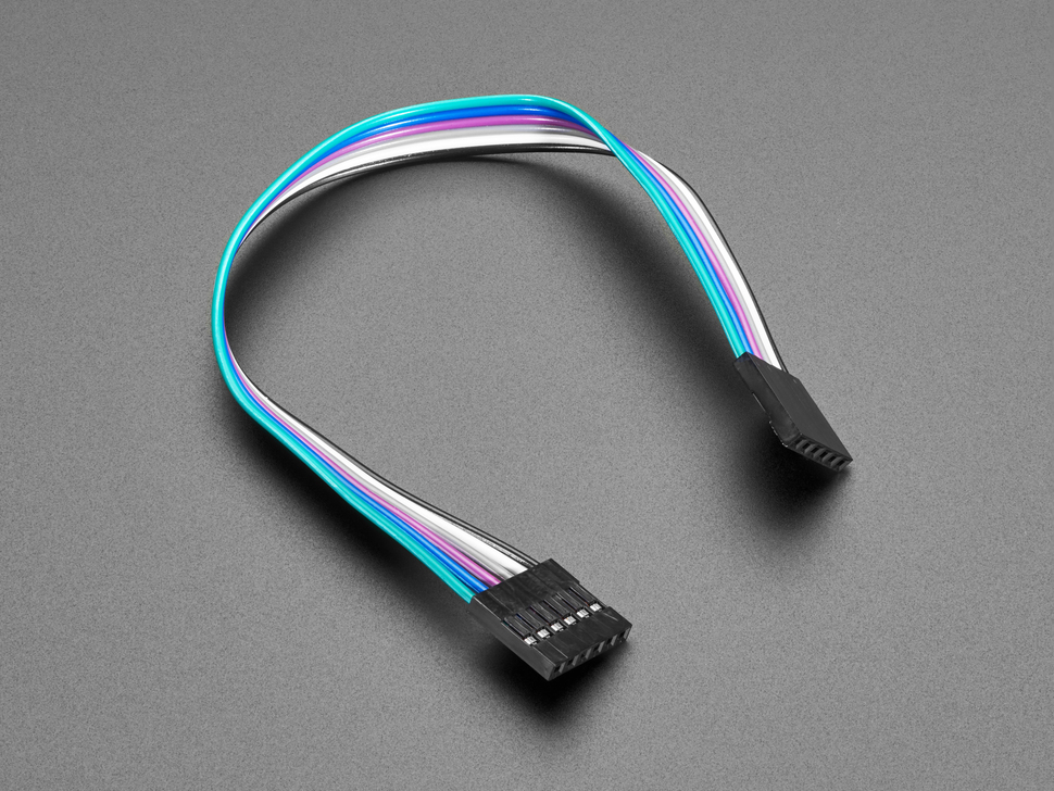 6-conductor 0.1" socket-socket cable